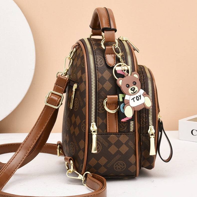 2025 New Fashion Women's Backpack - Trendy Printed Crossbody/Shoulder/Double Backpack with Minimalist Style, Premium Texture, Front Pocket & Playful Charm