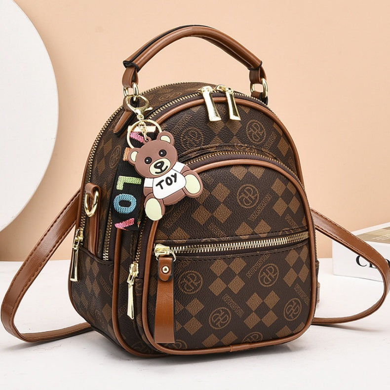 2025 New Fashion Women's Backpack - Trendy Printed Crossbody/Shoulder/Double Backpack with Minimalist Style, Premium Texture, Front Pocket & Playful Charm