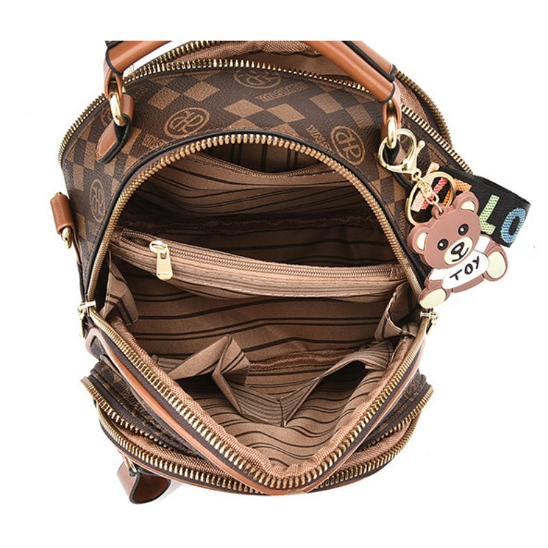 2025 New Fashion Women's Backpack - Trendy Printed Crossbody/Shoulder/Double Backpack with Minimalist Style, Premium Texture, Front Pocket & Playful Charm