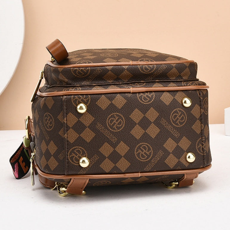 2025 New Fashion Women's Backpack - Trendy Printed Crossbody/Shoulder/Double Backpack with Minimalist Style, Premium Texture, Front Pocket & Playful Charm