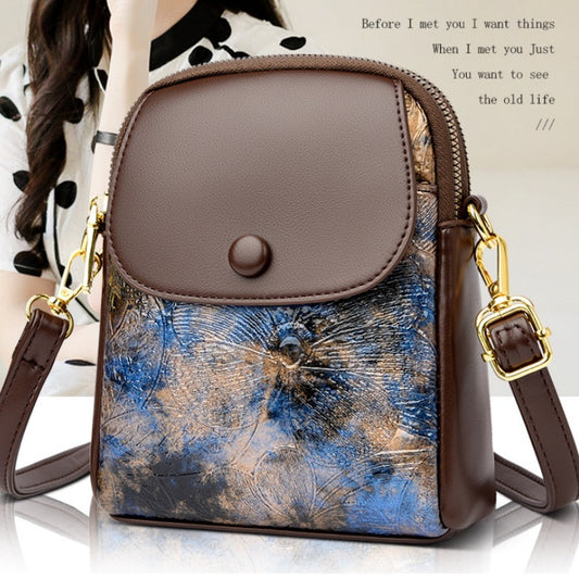 2025 Fashion Floral Soft Leather Crossbody Bag for Women - 3-Layer Phone Purse with Magnetic Pocket (Small & Spacious)