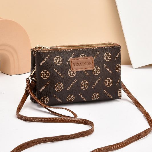 2025 New Viral Print Crossbody Bag Retro-Chic Convertible Shoulder Purse – Premium Fabric Large Capacity Phone Cosmetic Tote for Women, Spill-Proof Zipper Closure